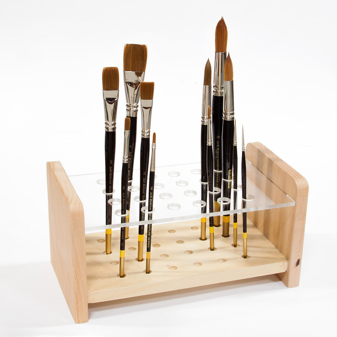 Wooden Acrylic Brush Holder