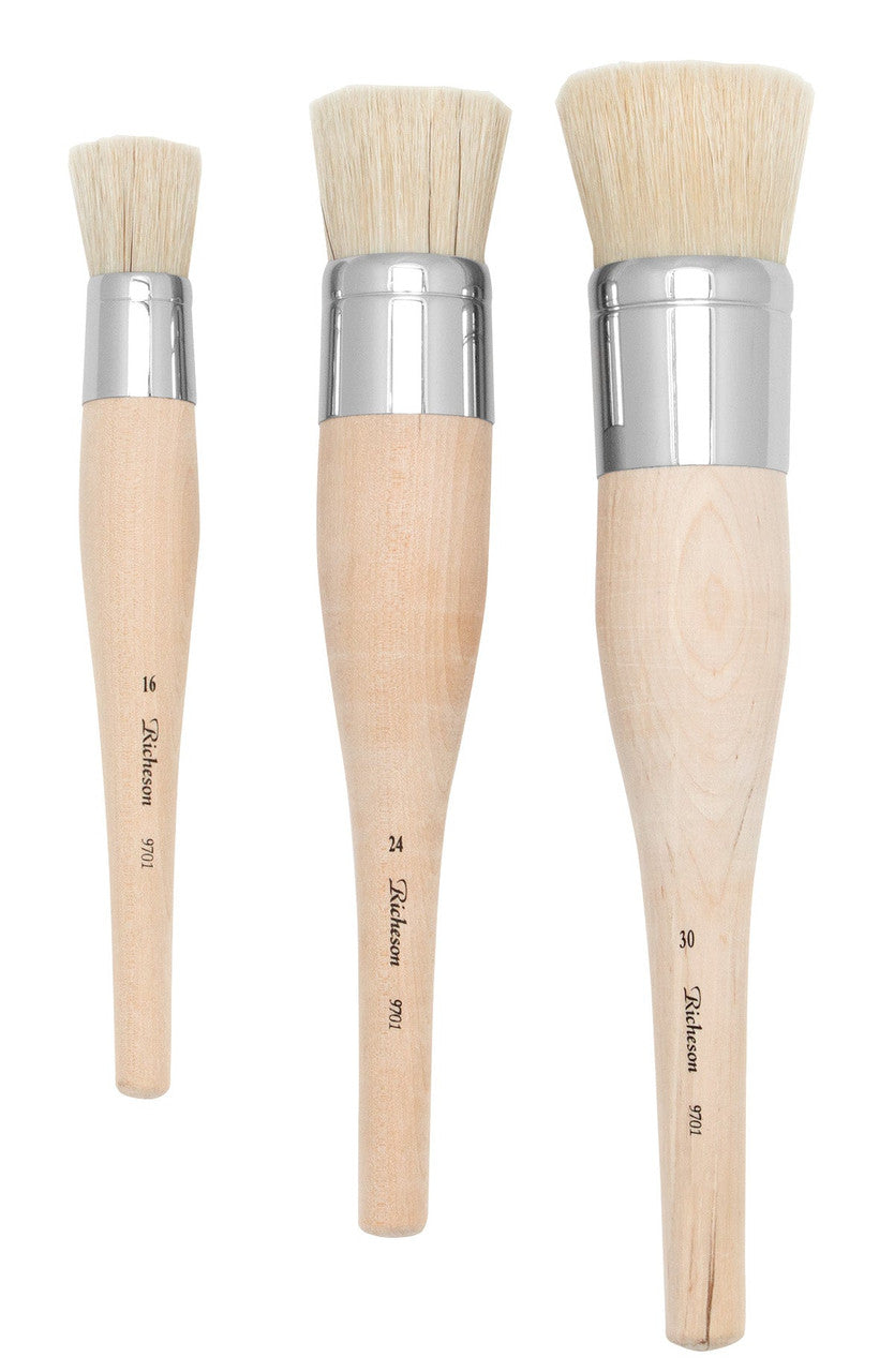 White Bristle Stencil Brushes