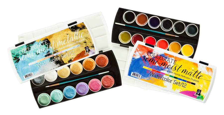 Collegiate Semi-Moist Watercolor Sets